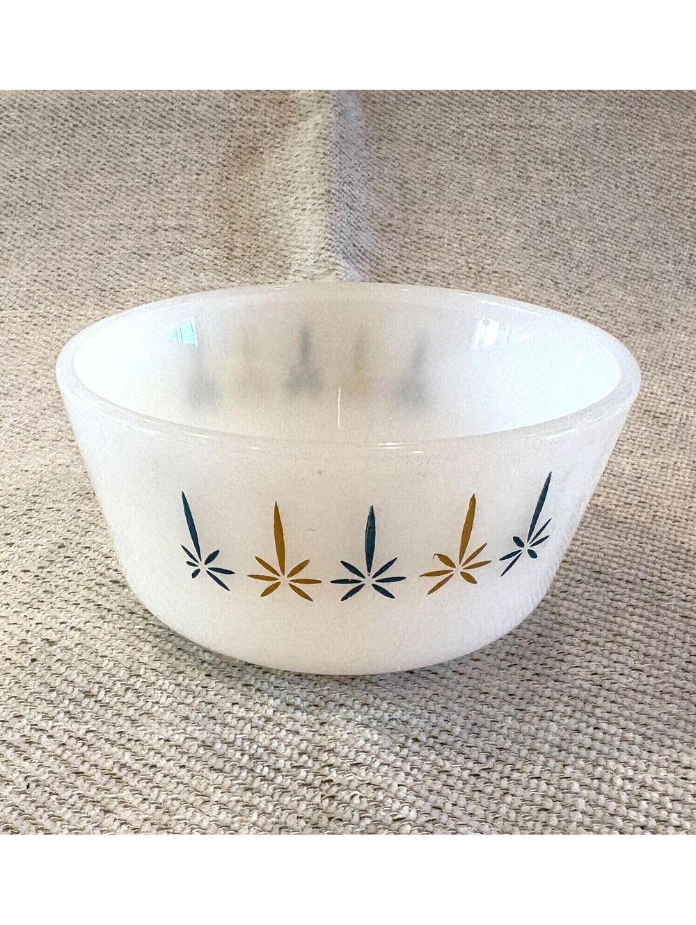 Vintage FIRE KING Candle Glow Atomic Glass Custard Cup 6oz Anchor Hocking